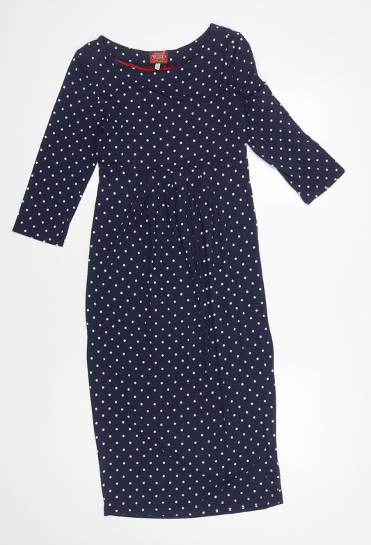 Joules Women's Blue Polka Dot A-Line Dress - Size 8