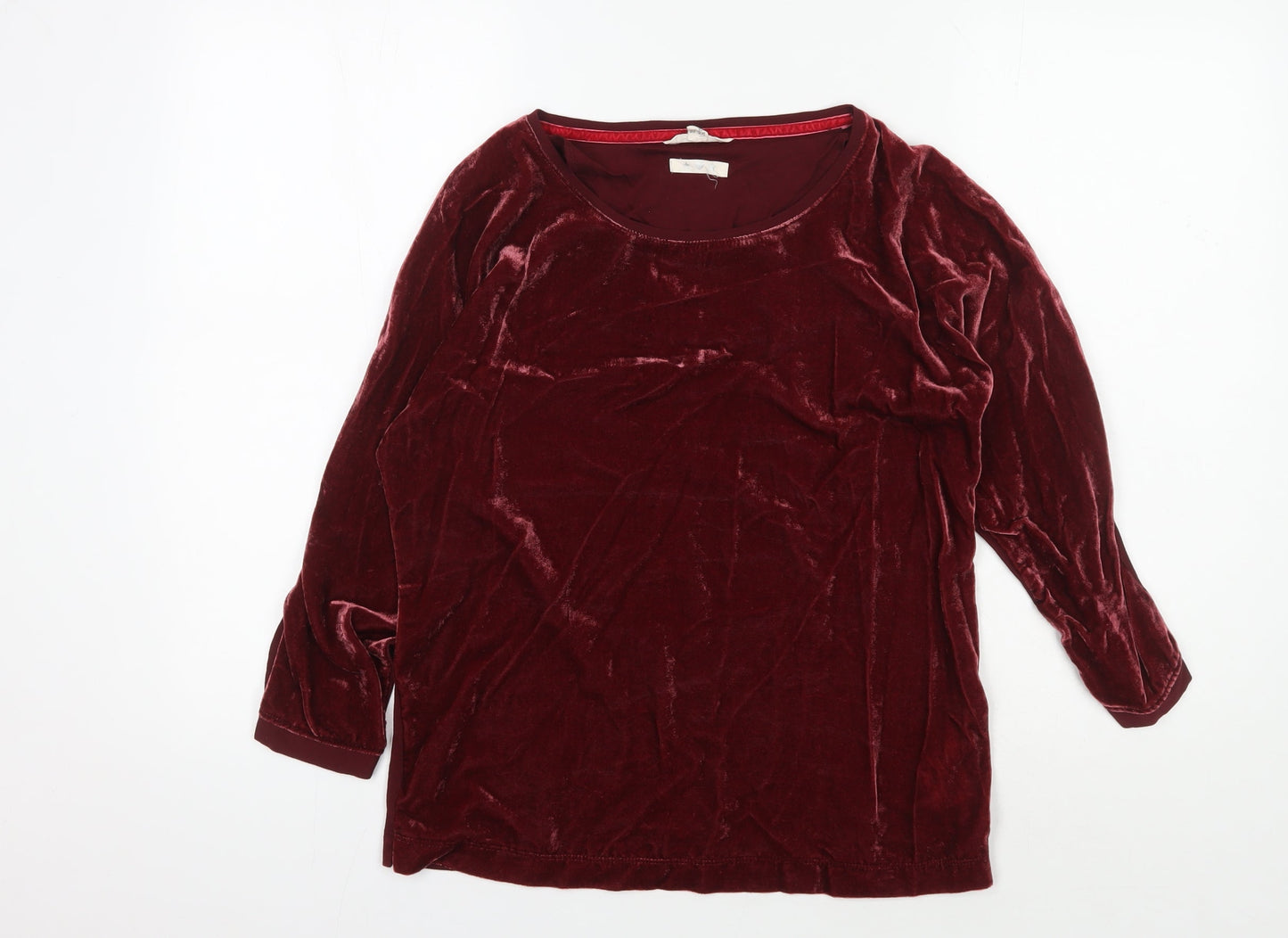 White Stuff Women's Red Velvet Blouse UK 10