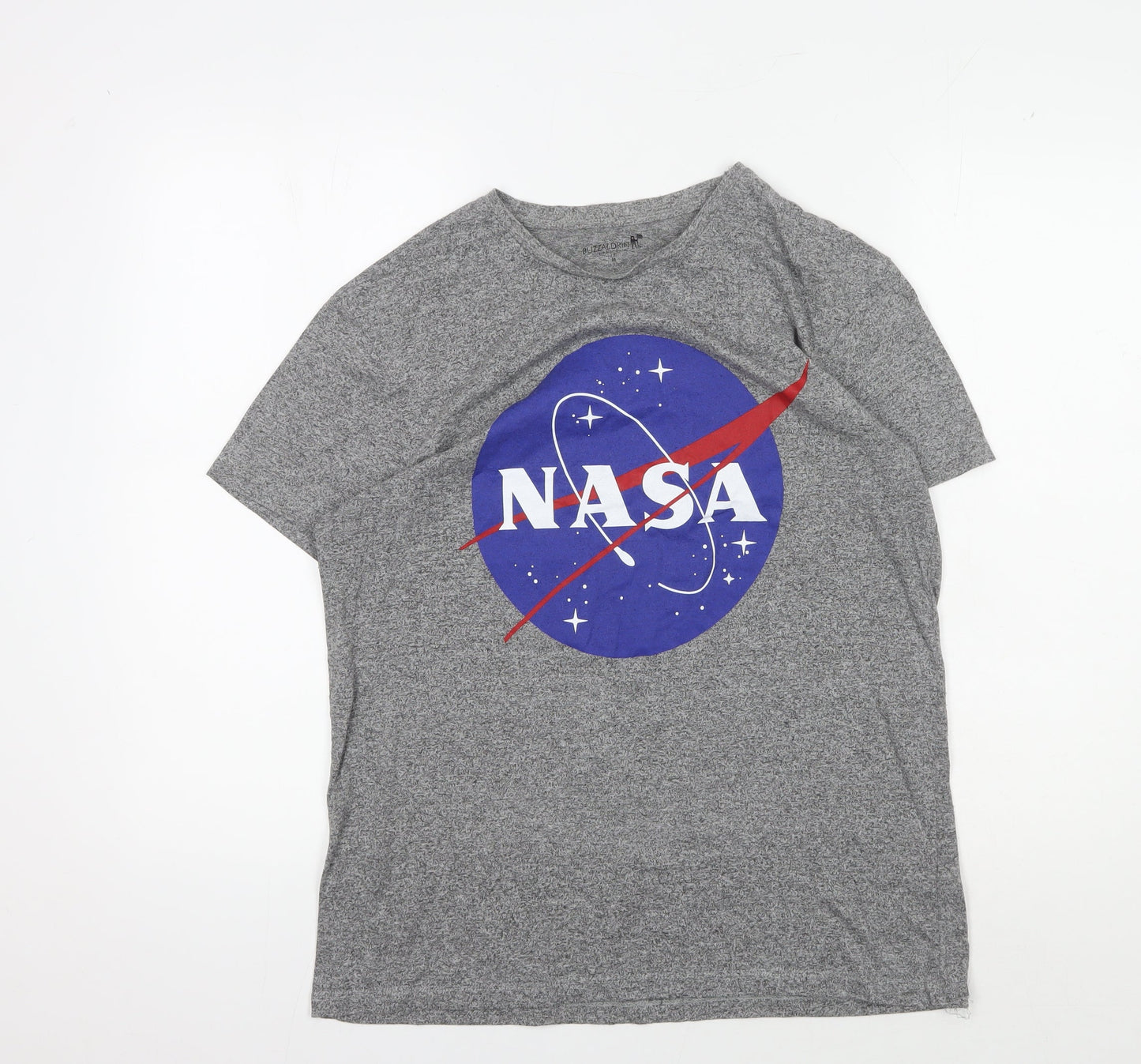 Buzz Aldrin Grey NASA Graphic Men's T-Shirt M