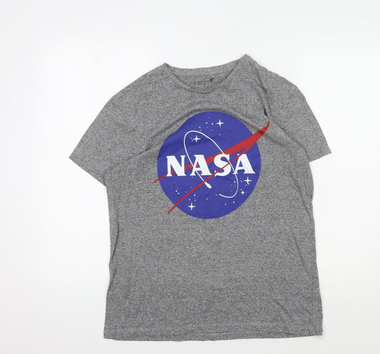 Buzz Aldrin Grey NASA Graphic Men's T-Shirt M
