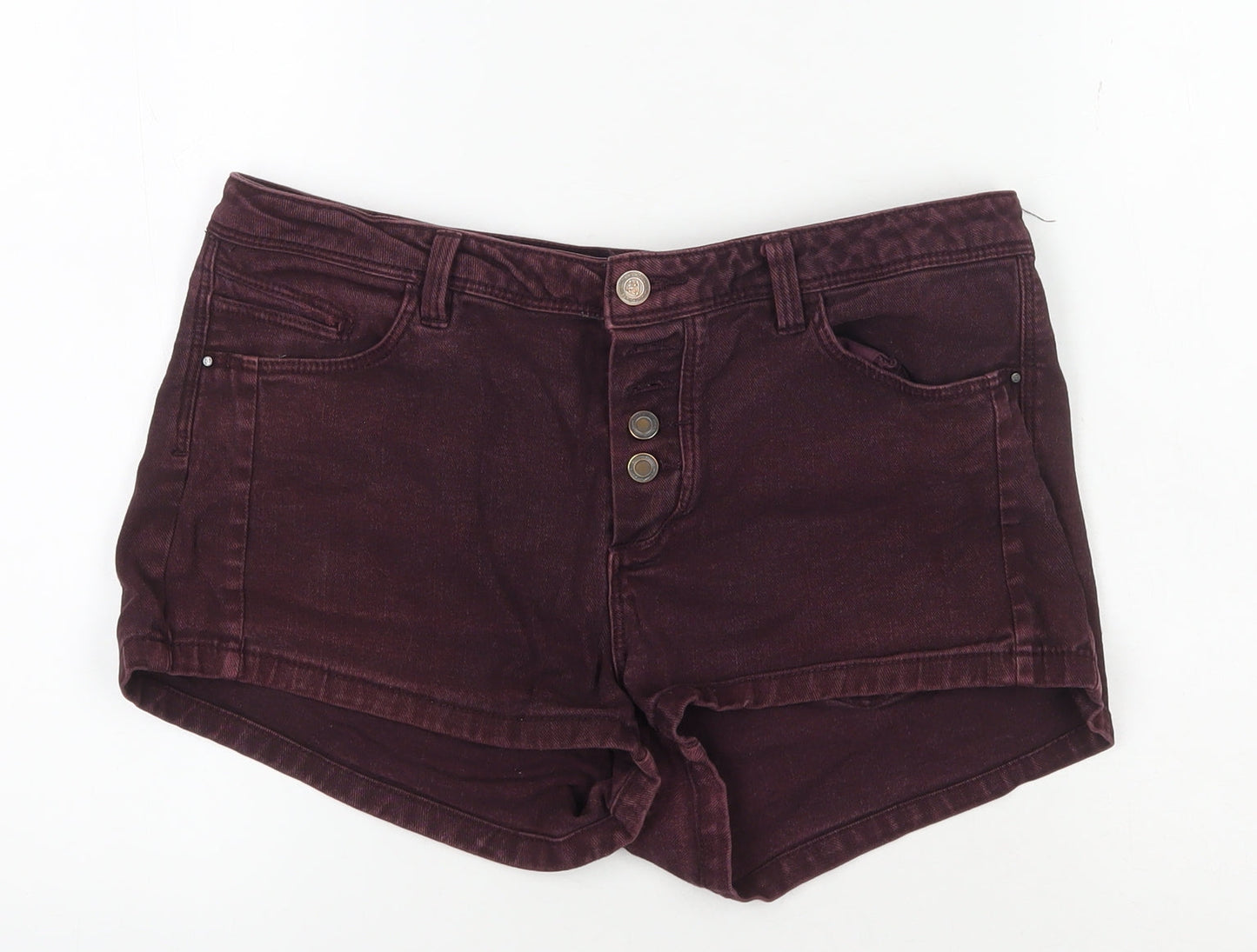 Pull & Bear Women's Purple Denim Shorts, Size 12
