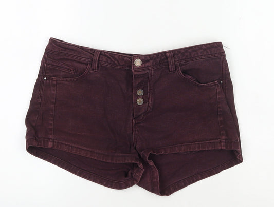 Pull & Bear Women's Purple Denim Shorts, Size 12
