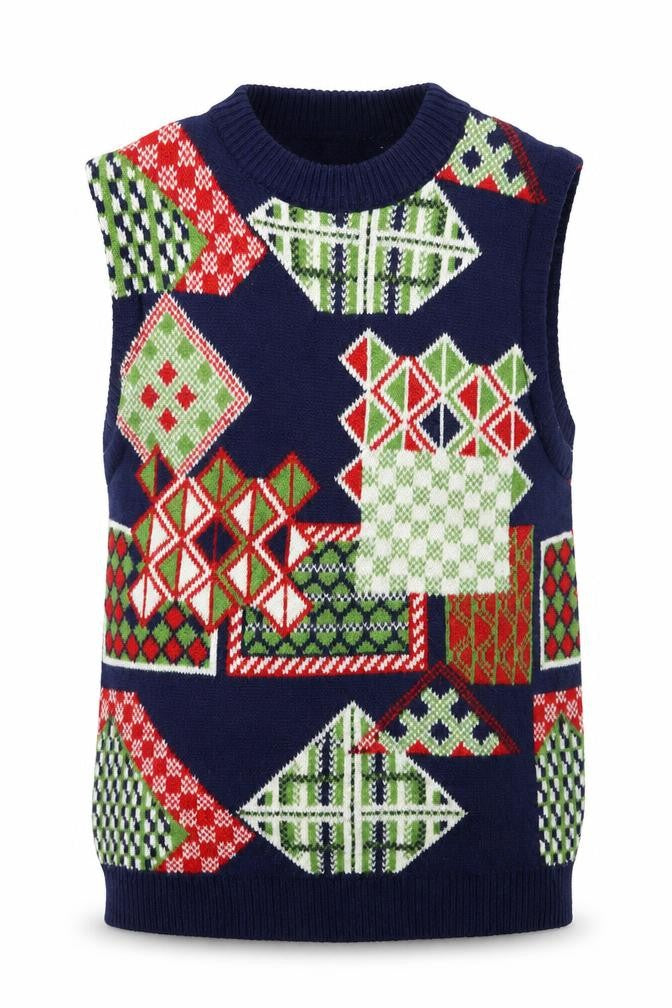 Vintage Mens XS Geometric Knit Vest