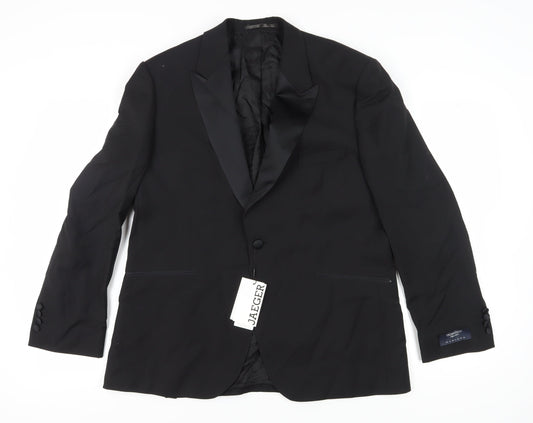 Jaeger Men's Black Tuxedo Blazer Shawl Collar Size 42 Classic Fit