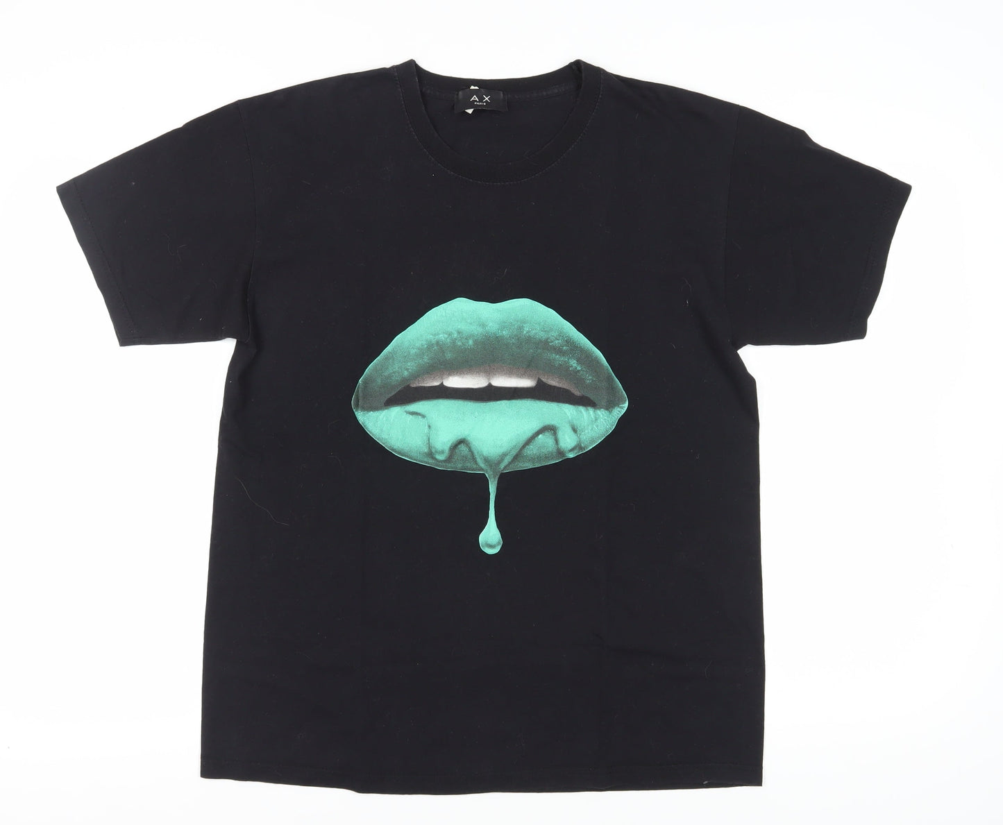 AX Paris Black T-Shirt, Unisex, Size S, Crew Neck