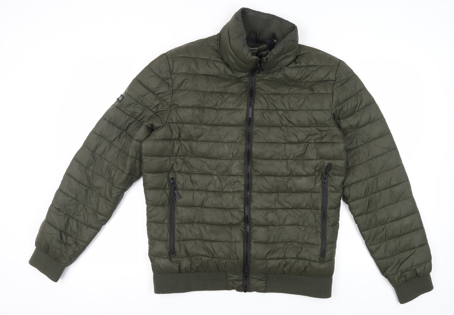 Superdry Men's Green XL Puffer Jacket with Zipped Pockets