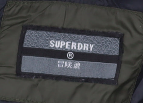 Superdry Men's Green XL Puffer Jacket with Zipped Pockets