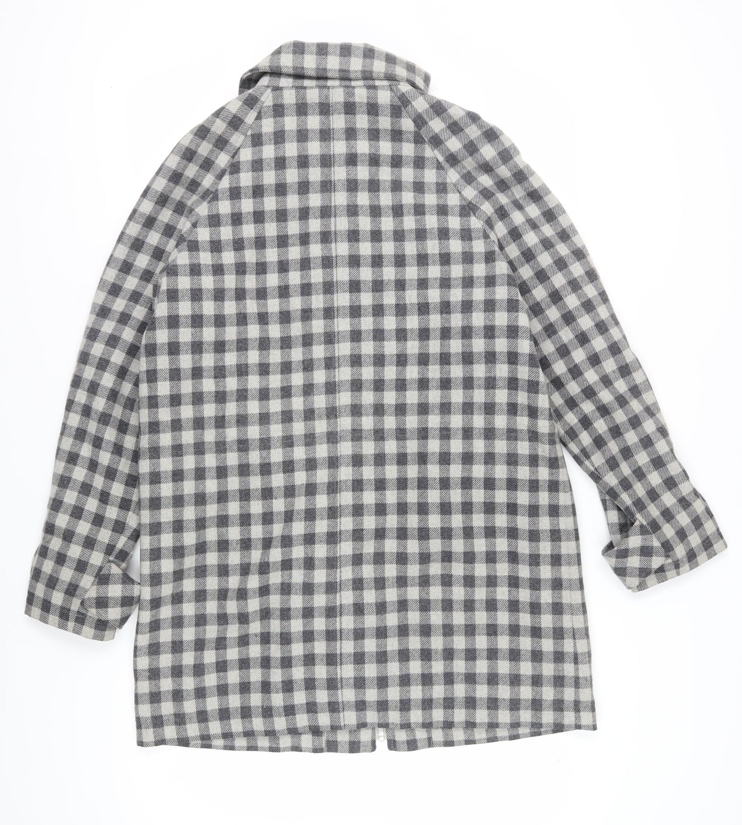 Marks and Spencer Women's Grey Check Overcoat Size 14