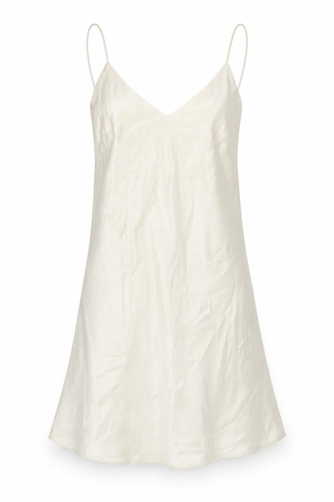 Zara Women Beige Slip Dress, Size 12, V-Neck, Party
