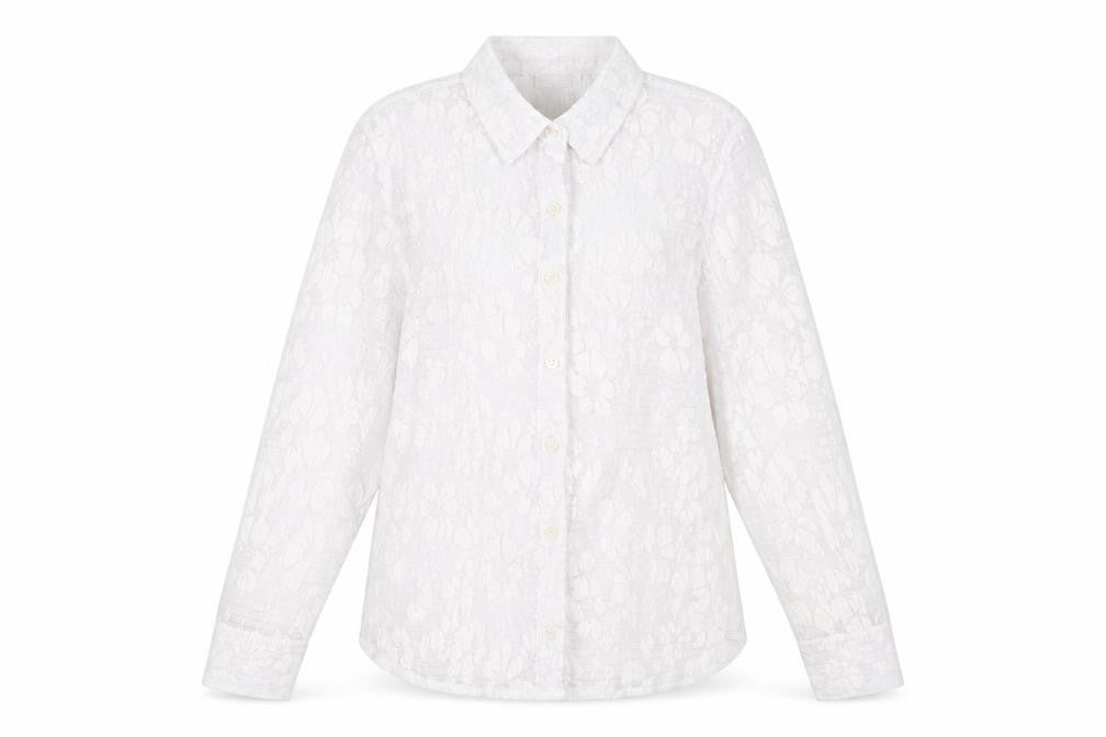 Damart Women's White Button-Up Shirt UK 16 Collared