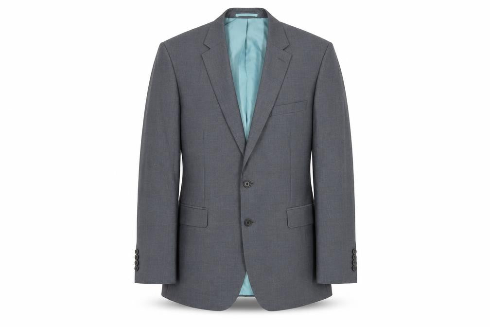 Mens 42 Chest Regular Moss Grey Two-Button Suit Jacket