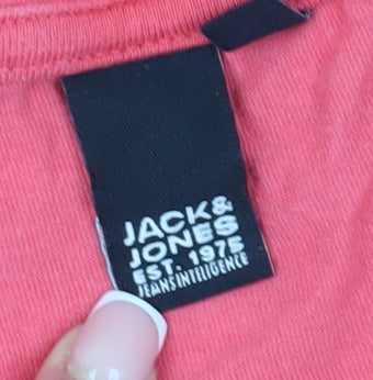 Jack & Jones Pink Sleeveless Graphic T-Shirt - Men's M