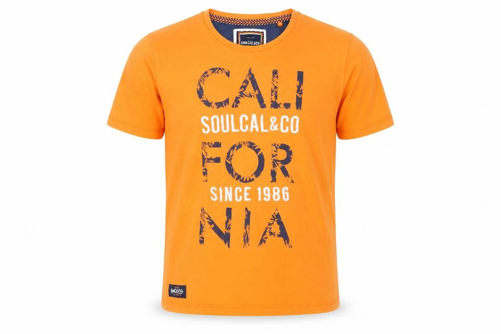 SoulCal & Co Boys Orange T-Shirt California Print 13 Years