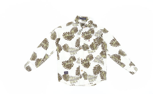 Tommy Hilfiger Boys White Floral Button-Up Shirt, 14 Years