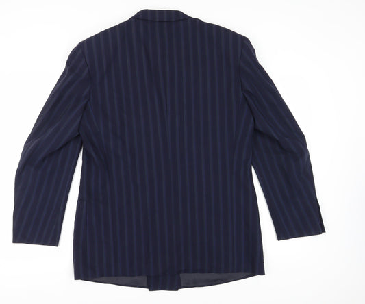 Hugo Boss Men's Blue Striped Double-Breasted Blazer 42R
