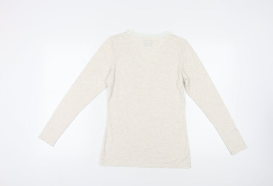 Fat Face Beige Thermal Long Sleeve Women's T-Shirt