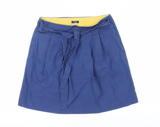 J.Crew Women's Blue Cotton Skirt Size 8 with Pockets