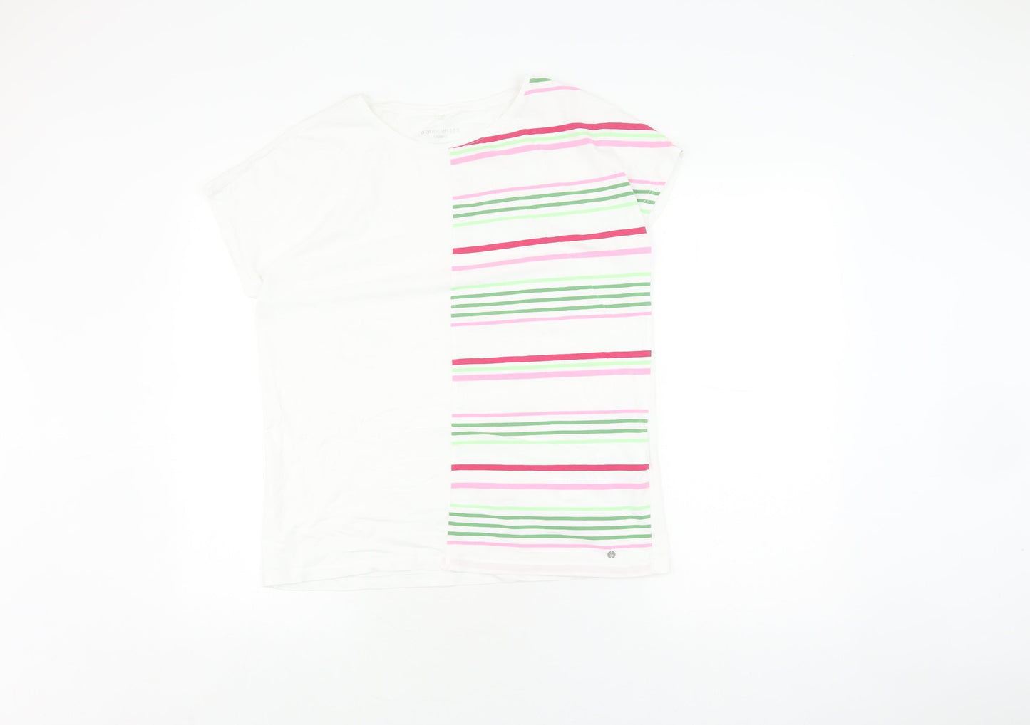 Gerry Weber Women's White Striped T-Shirt Size 12