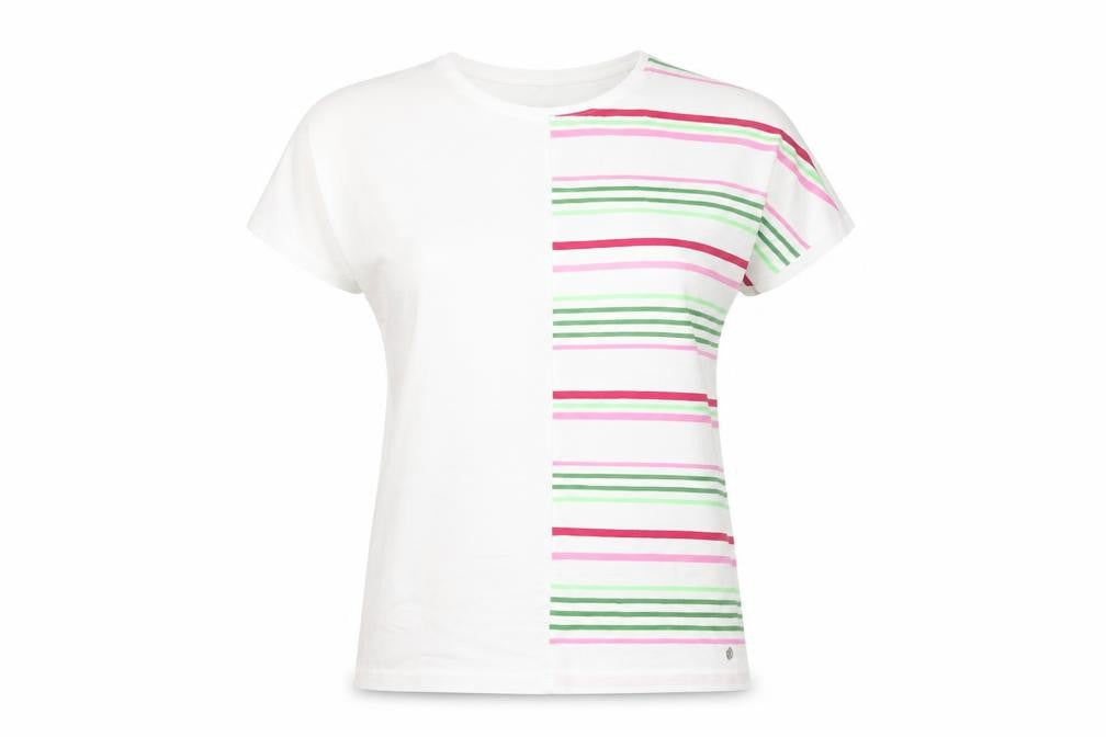 Gerry Weber Women's White Striped T-Shirt Size 12