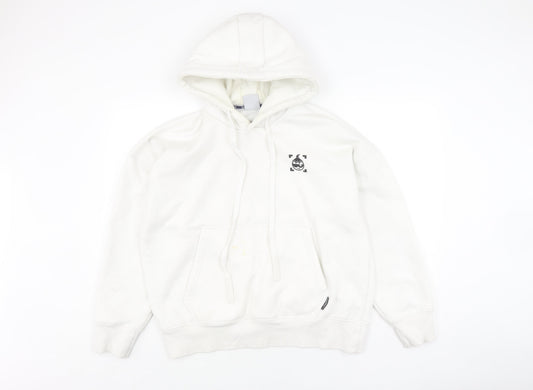 Tomato Papa Men's White Hoodie L Pullover Anime Graphic
