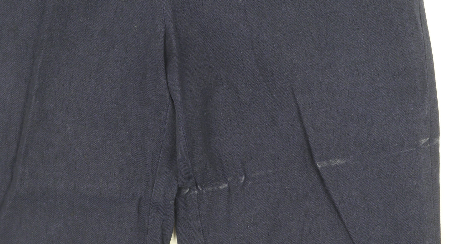 Laura Ashley Women's Blue Straight Trousers, Size 10