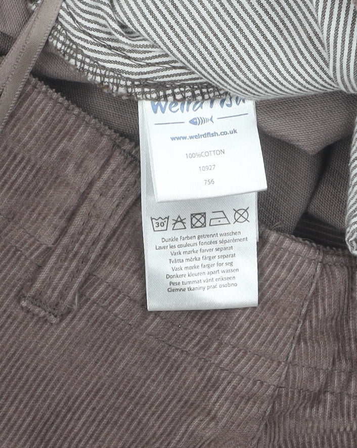 Weird Fish Brown Corduroy Women's Skirt Size 18