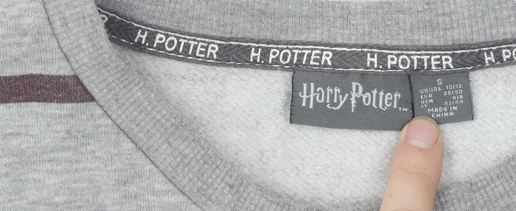 Harry Potter Unisex Grey Striped Pullover Sweatshirt