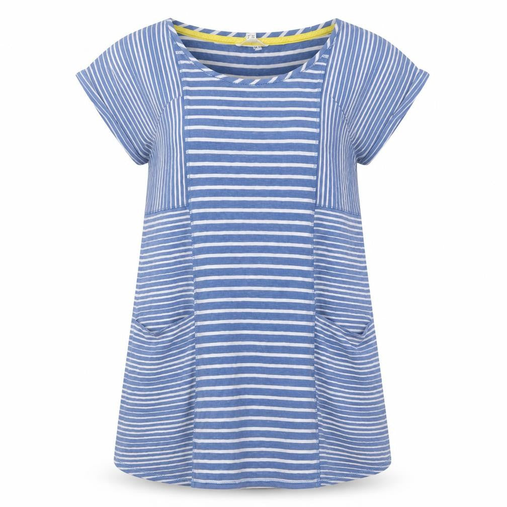 Womens UK Size 8 White Stuff Blue 100% Cotton T-Shirt