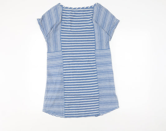 White Stuff Women's Blue Striped Tunic T-Shirt Size 8