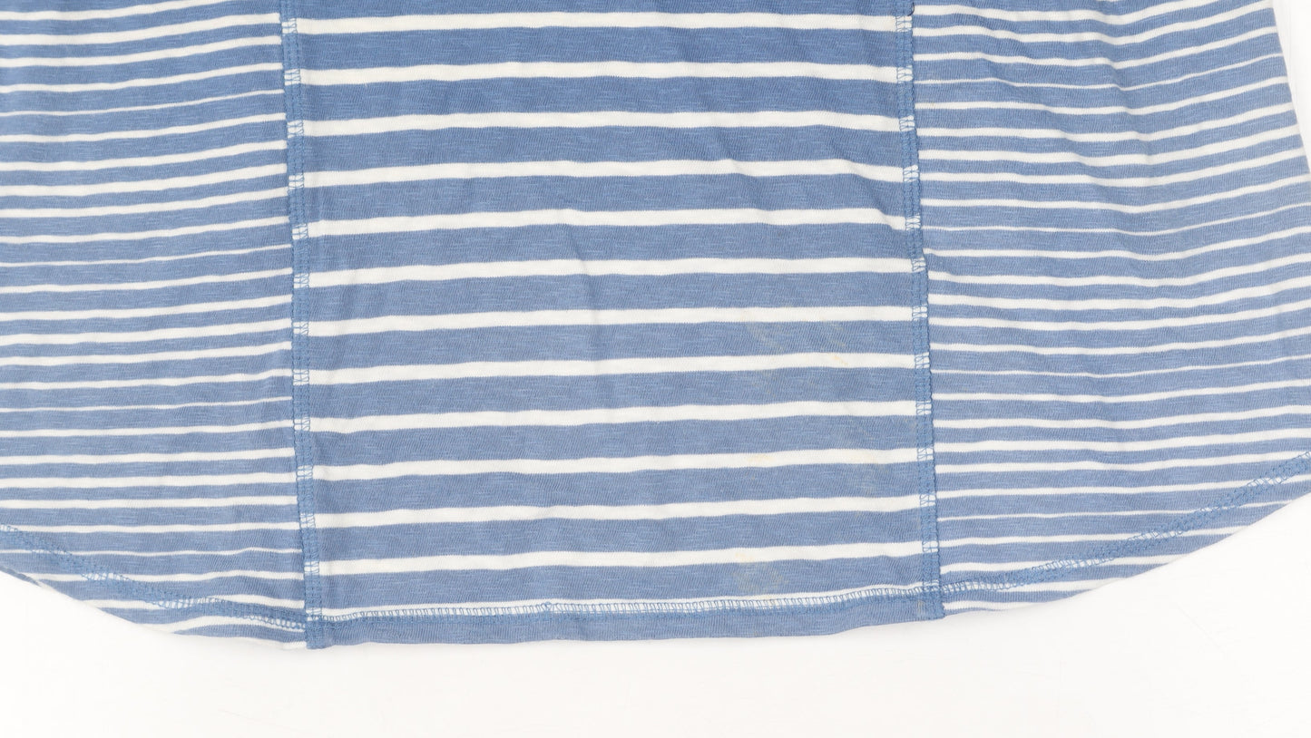 White Stuff Women's Blue Striped Tunic T-Shirt Size 8