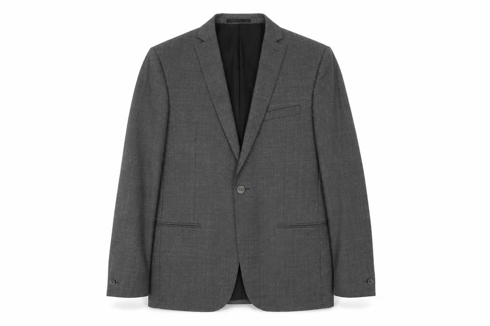 Mens 40 Chest Regular T.M.Lewin Grey Two-Button Blazer
