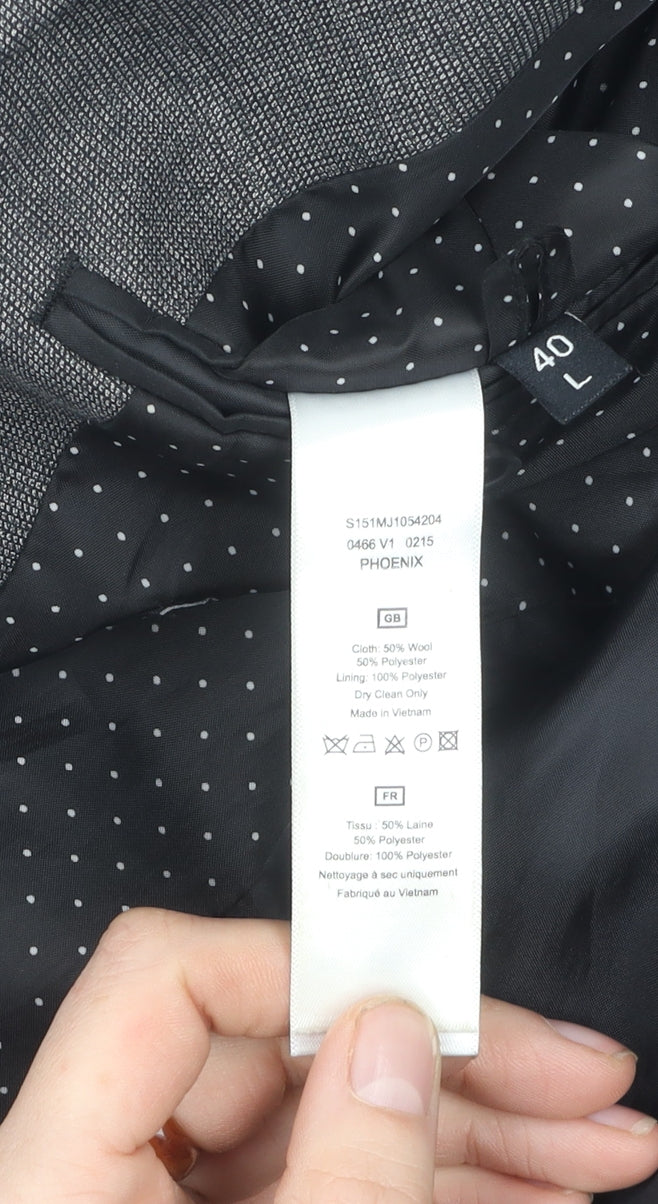 T.M.Lewin Men's Grey Blazer, Size L, Classic Formal Jacket