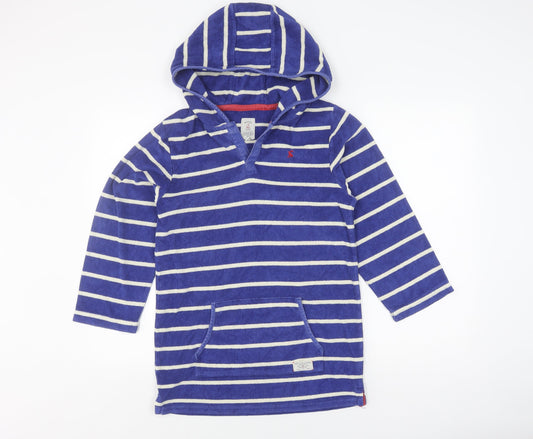 Joules Boys Blue Striped Hooded Rash Guard 11-12 Years