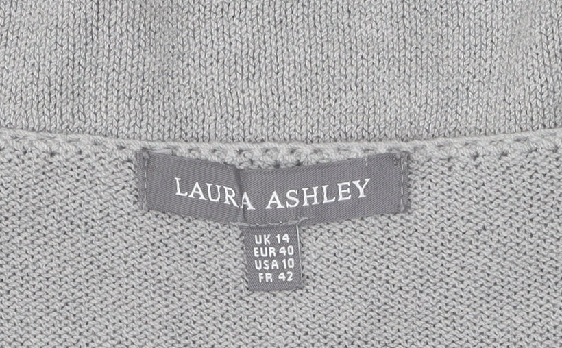 Laura Ashley Women's Grey Knit Pullover Jumper Size 14