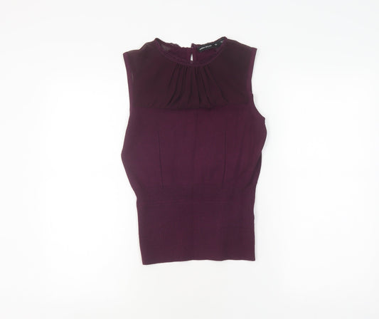 Karen Millen Purple High Neck Sleeveless Tank, XS