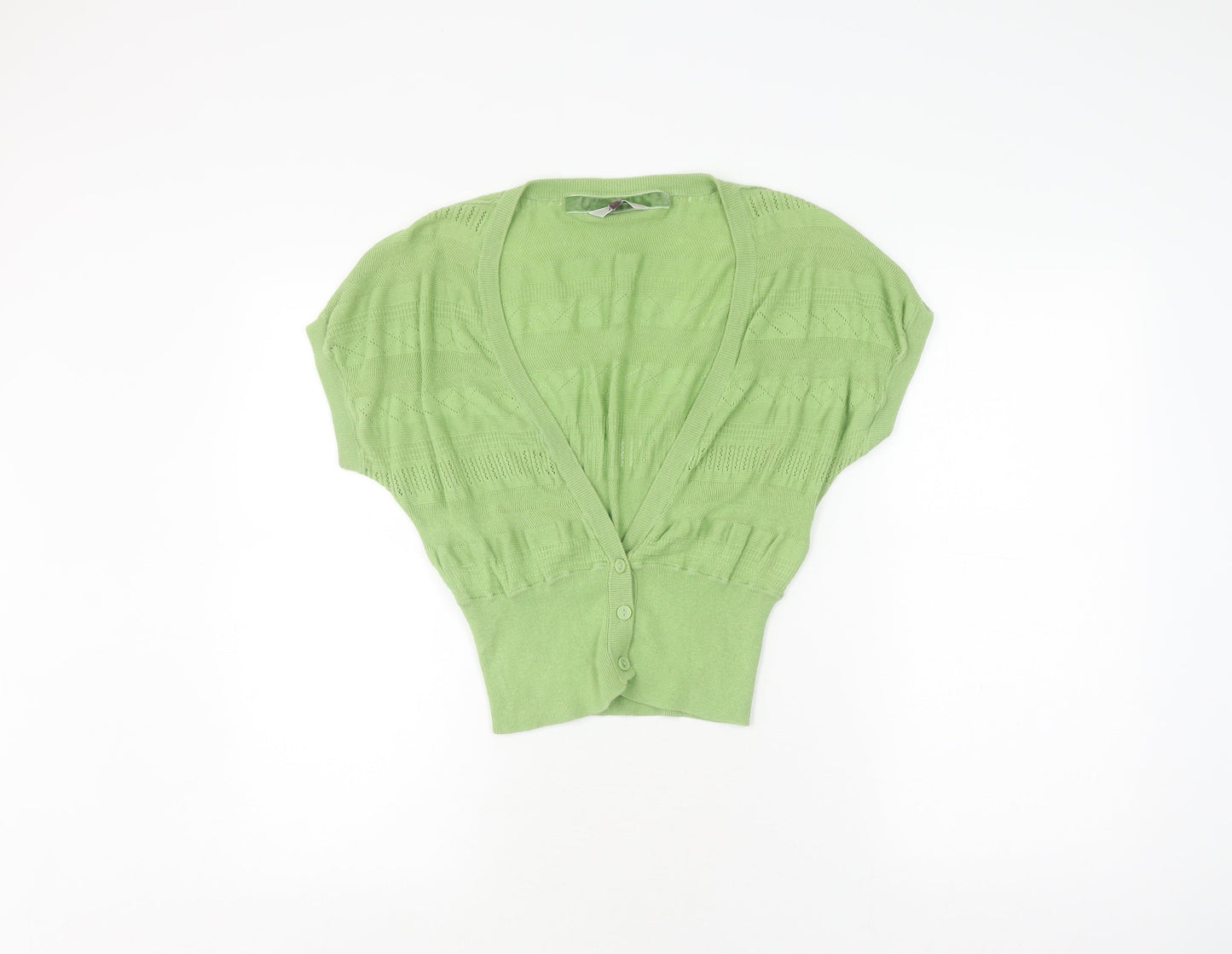 Fat Face Women's Green Cropped Knit Blouse Size 10