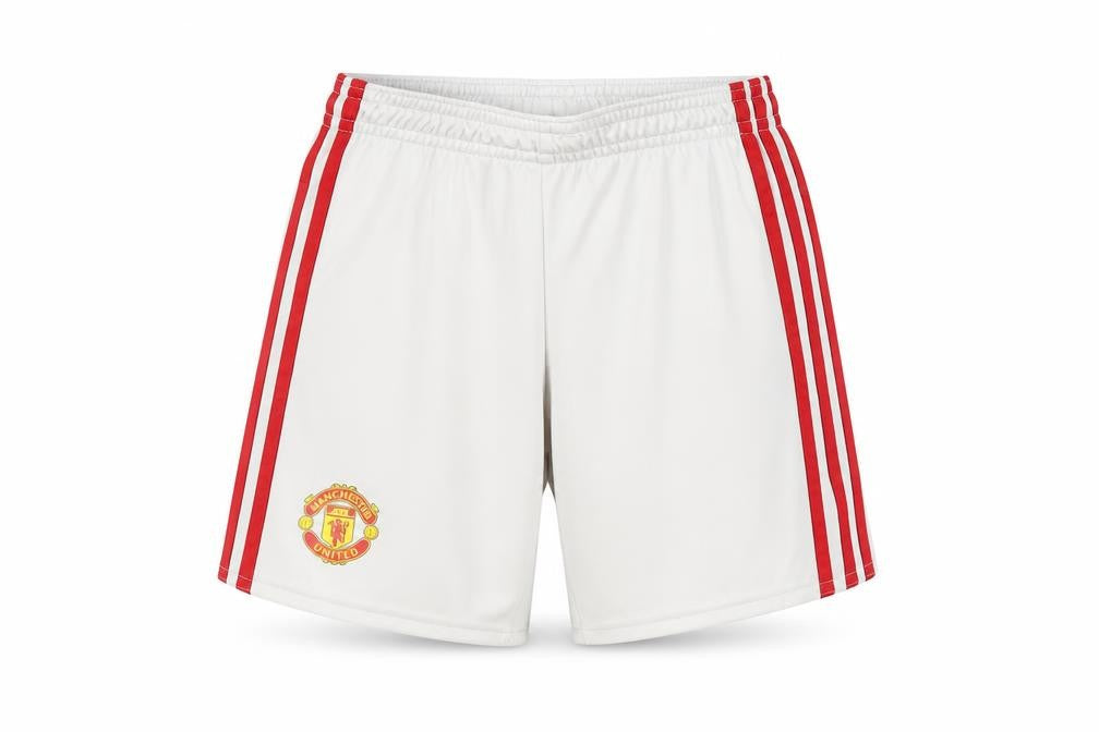 Adidas Boys' White Manchester United Athletic Shorts 5-6 Years