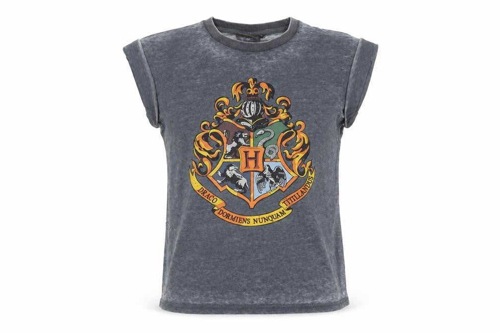 Unisex Adultss UK Size 6 Harry Potter Grey Polyester Blend T-Shirt