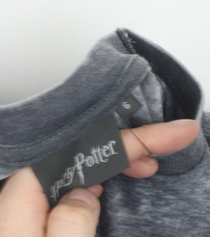 Harry Potter Grey T-Shirt, Size 6, Unisex Casual Tee