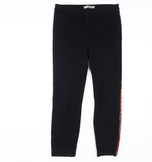 ASOS Women's Black Skinny Jeans Size 12 with Stripes