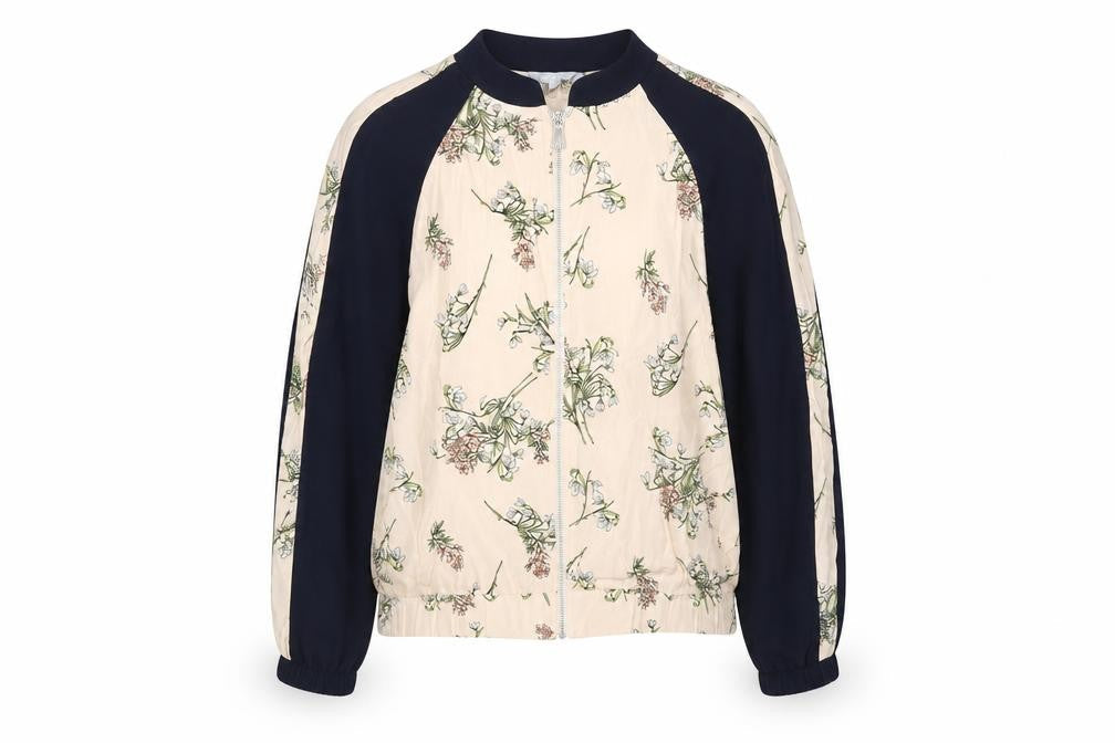 Front view of Red Herring Women's Floral Bomber Jacket, size 16