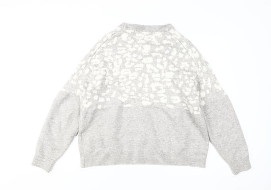 Joules Women’s Grey Animal Print Pullover Jumper Size 14
