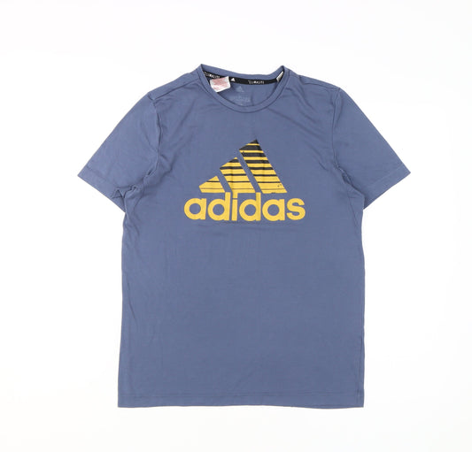Adidas Boys Blue Graphic T-Shirt, Size L, Active Sportswear