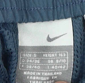 Nike Women's Blue Trousers S Casual Sports Elastic Waist