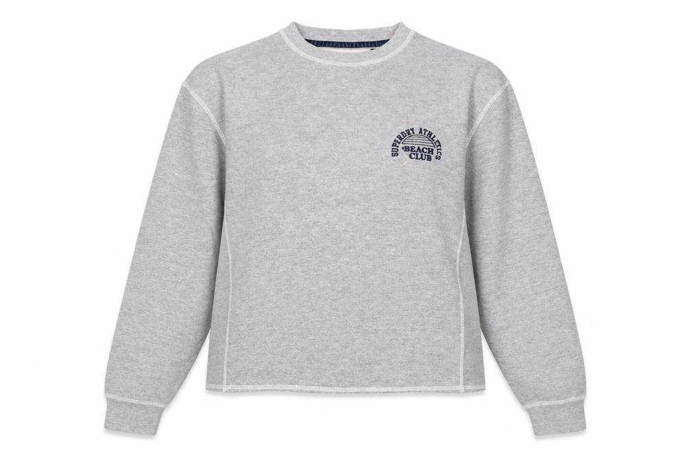 Womens UK 12 Regular Superdry Grey Pullover Sweatshirt