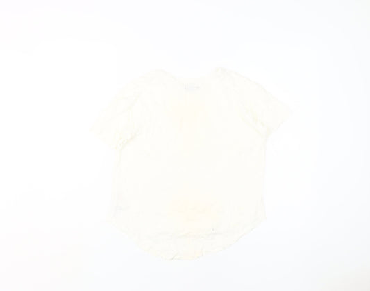 Gap Girls White T-Shirt, Size 14-16, Cotton Modal Blend