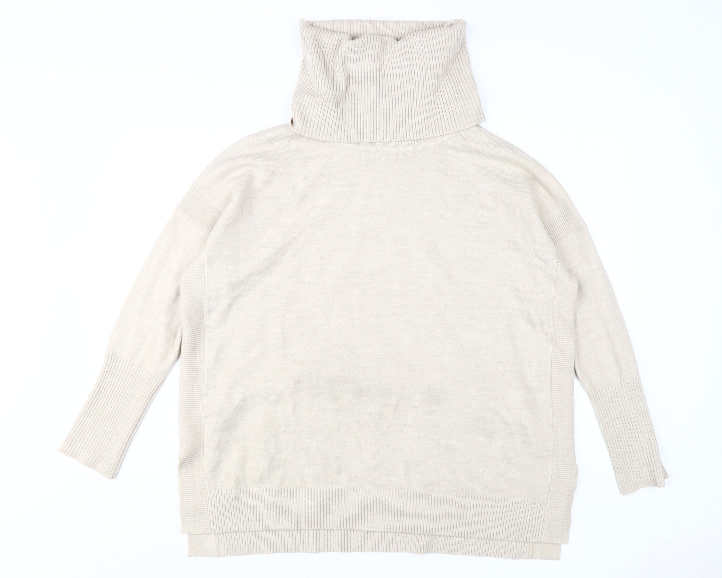French Connection Women's Beige XL Roll Neck Jumper