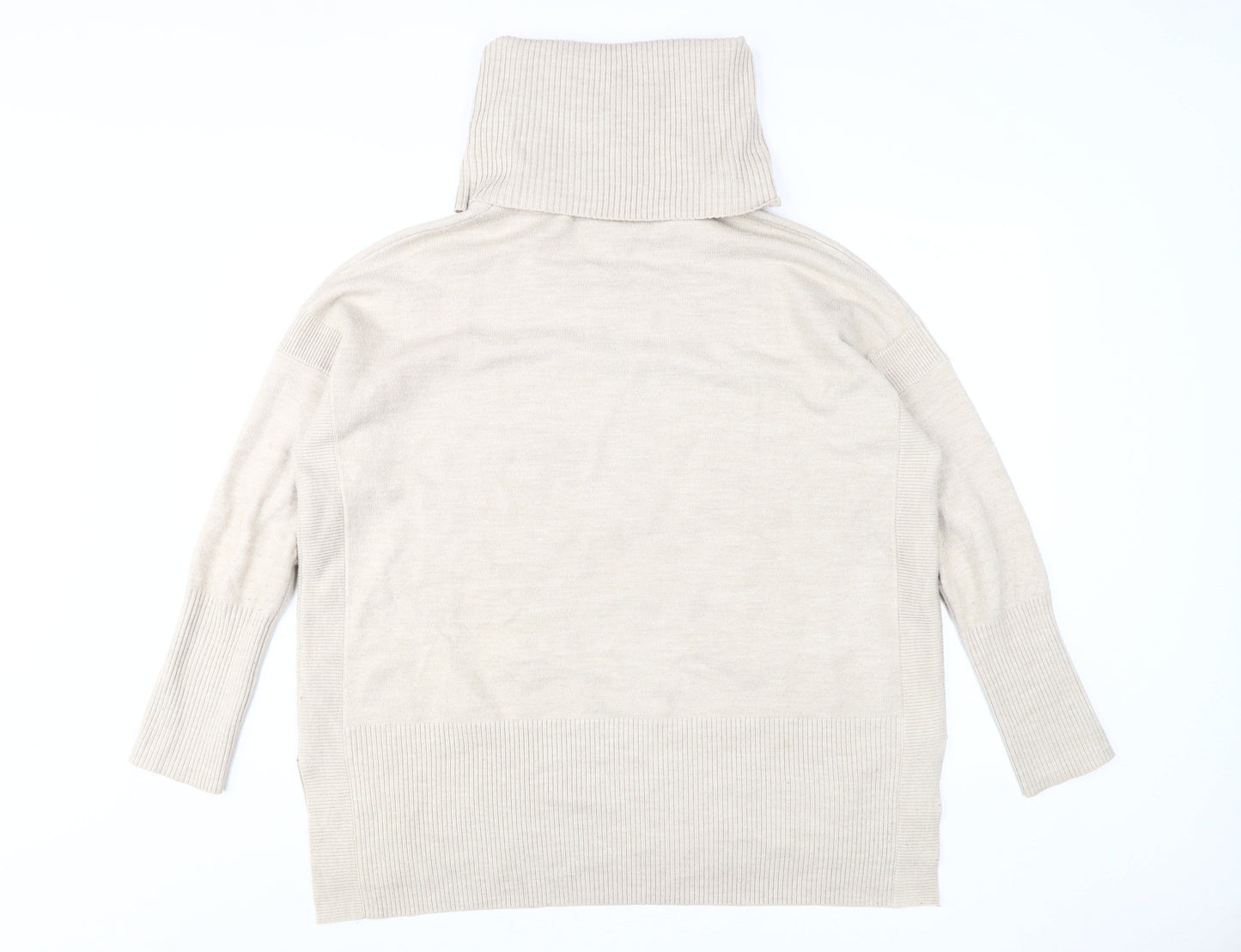 French Connection Women's Beige XL Roll Neck Jumper