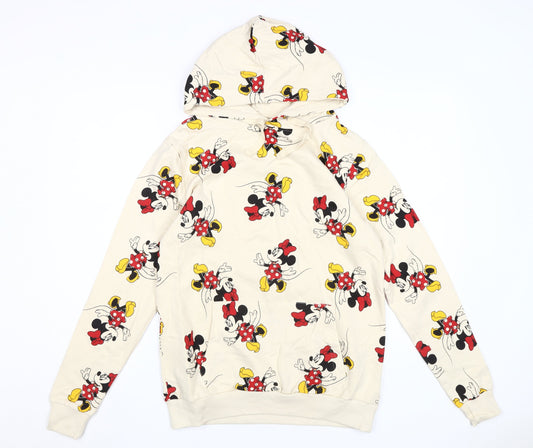 Disney Women's Beige Minnie Mouse Hoodie M Pullover