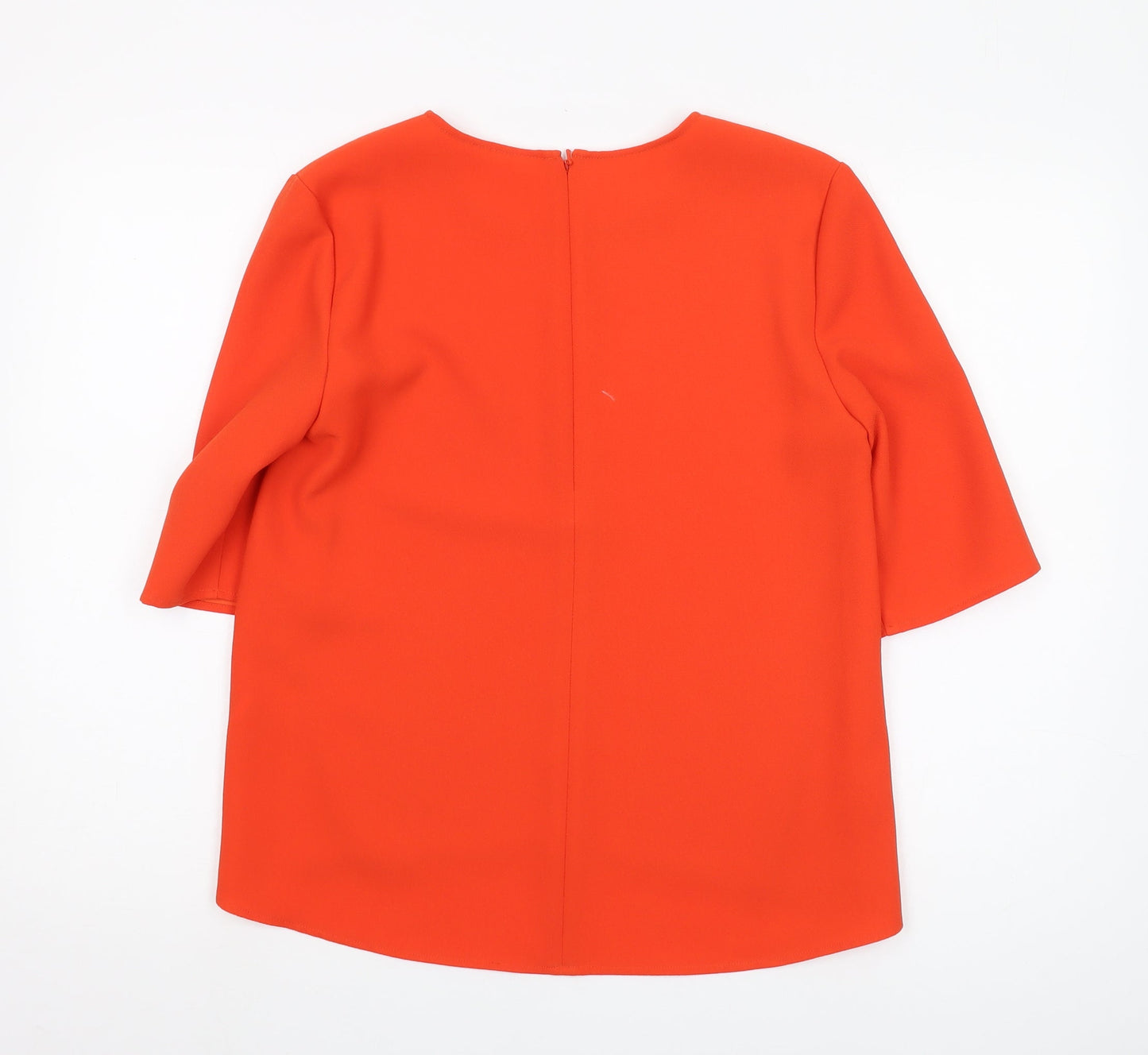 Whistles Women's Orange Blouse, Size 10, 3/4 Sleeve